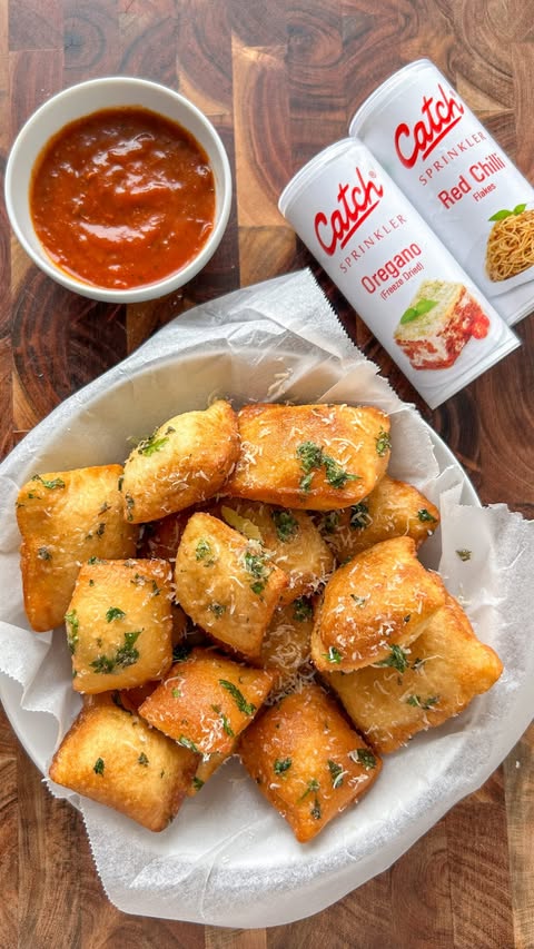 Instagram post by @nids.lid for Catch Foods. Caption reads: Made these Pizza Rolls for a sleepover with my....