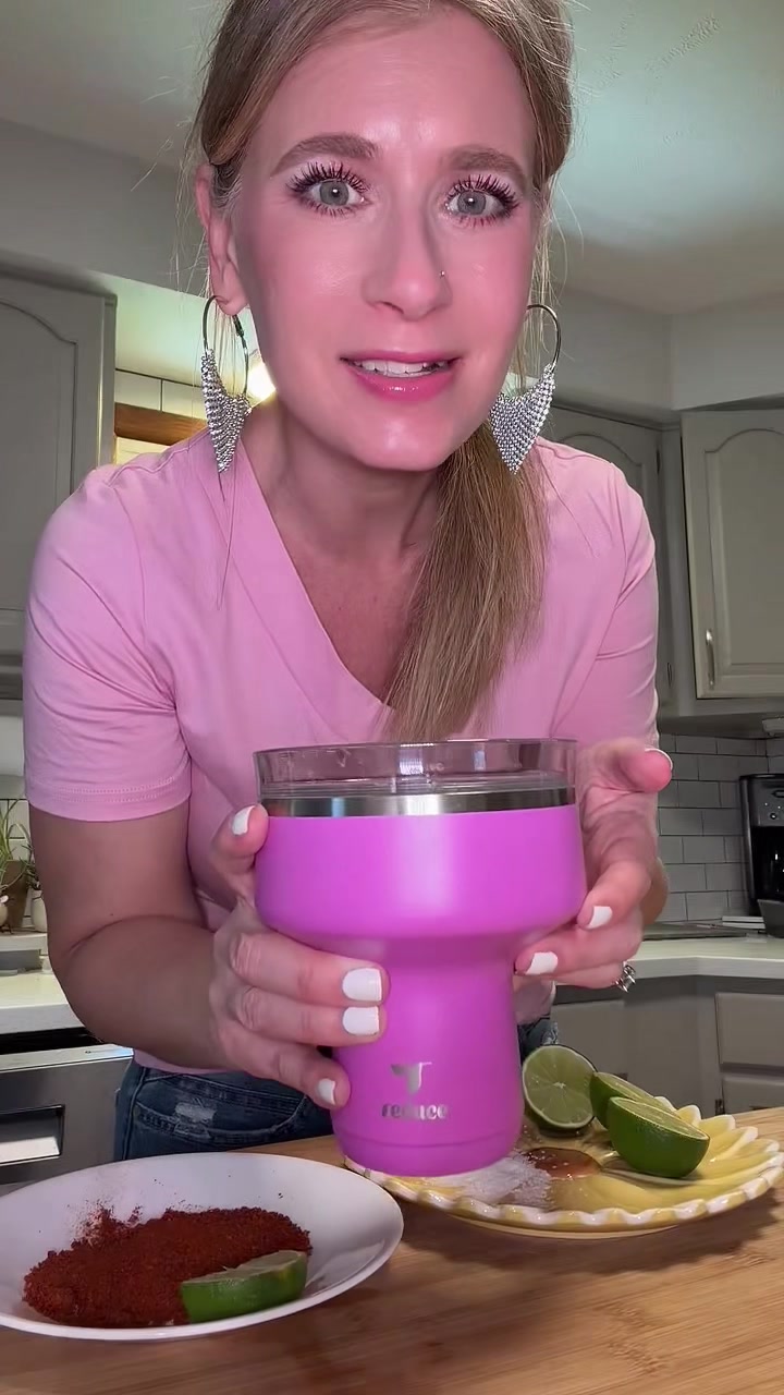 TikTok post by @iamsarahtonin for Reduce. Caption reads: [...] cold and outdoor sipping way easier. @Reduce....