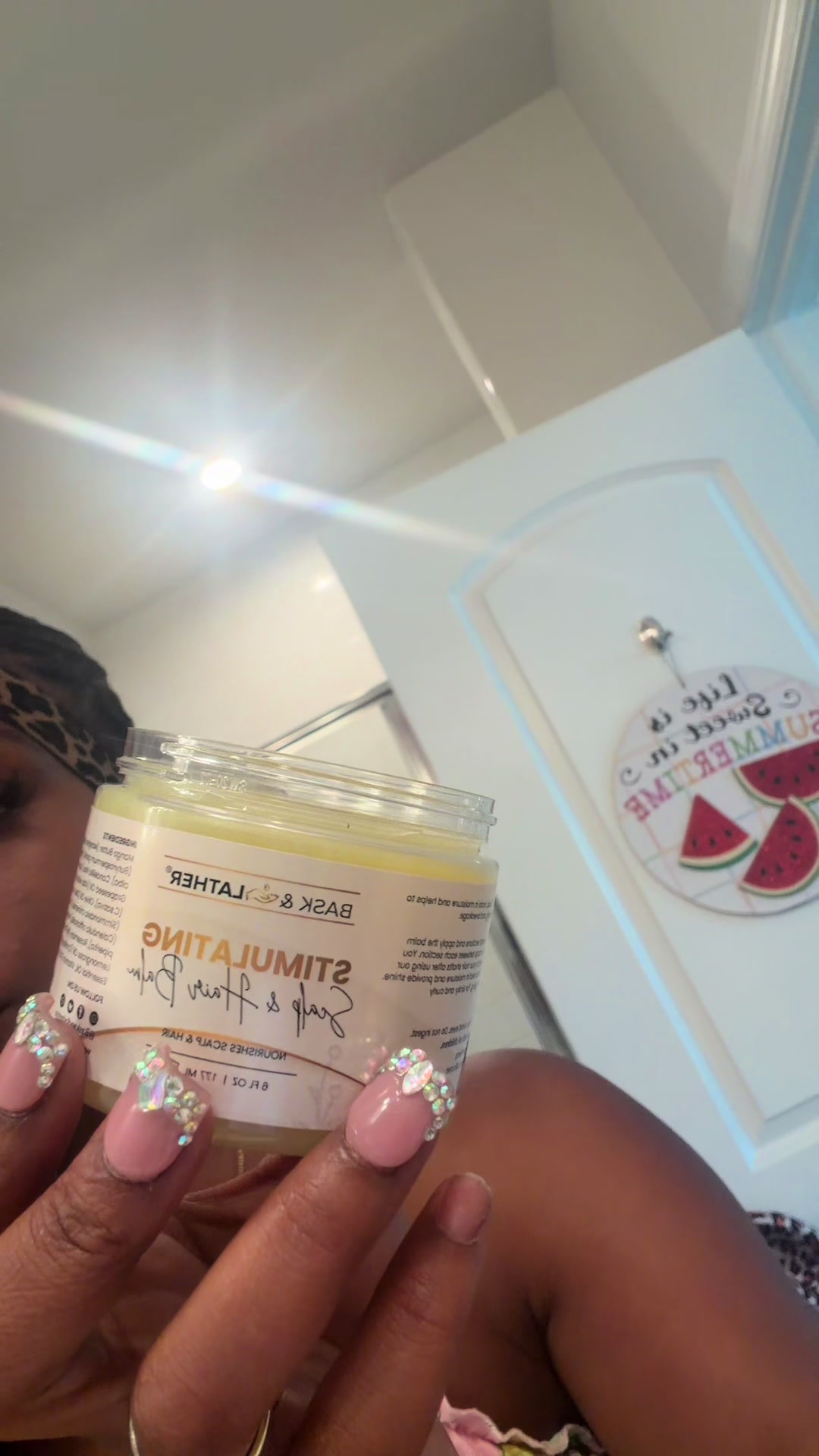 TikTok post by @kashdolltrinn for Bask & Lather Co. Caption reads: #fyp #hairtok #braids #hairgrowth @Bask and Lather....