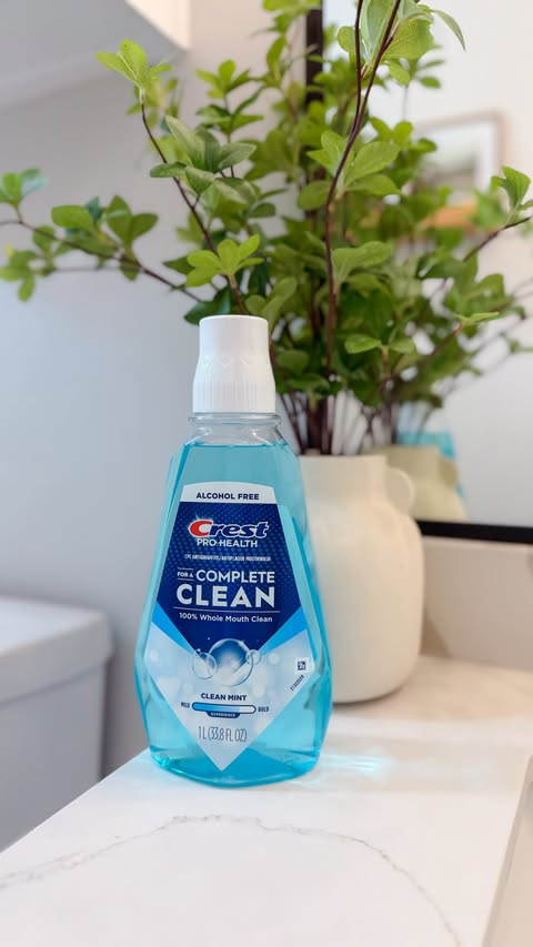 Instagram post by @natalie.mcgowan31 for Crest. Caption reads: [...] skipping mouthwash until I started using....