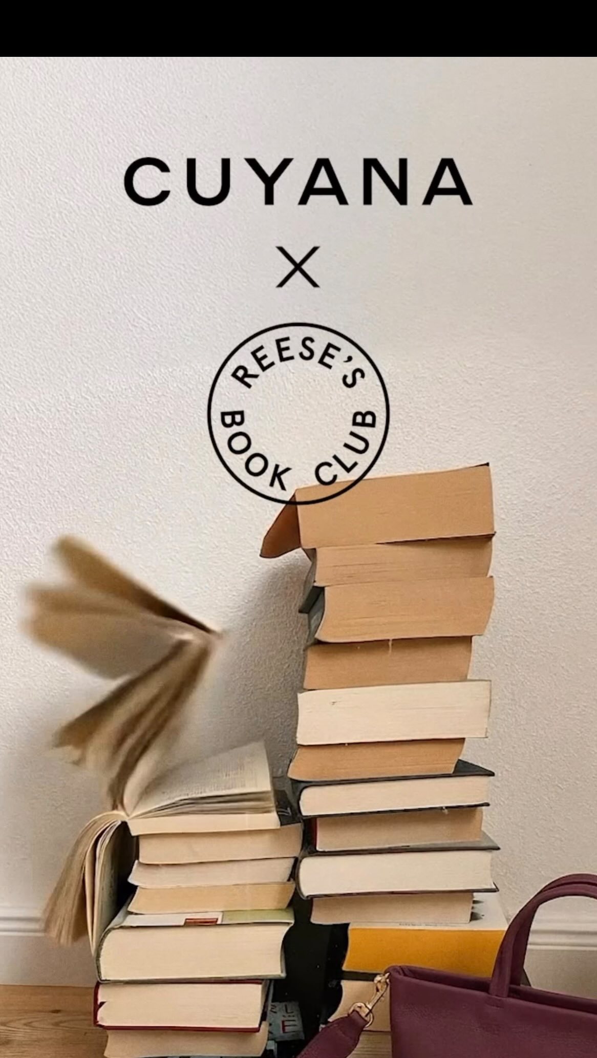 Instagram post by @cuyana for Reese’s Book Club. Caption reads: [...] Something big is here tomorrow.....