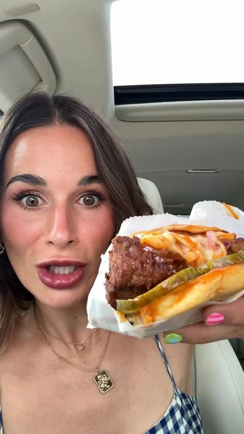 Instagram post by @maggieeatsss for Shake Shack. Caption reads: [...] new items from the Smoky BBQ Menu 🍔....