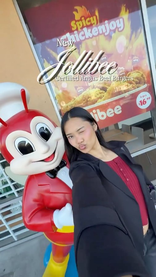 Instagram post by @eatwithsie for Jollibee US. Caption reads: #ad #GetCertified @jollibeeus now has Certified....