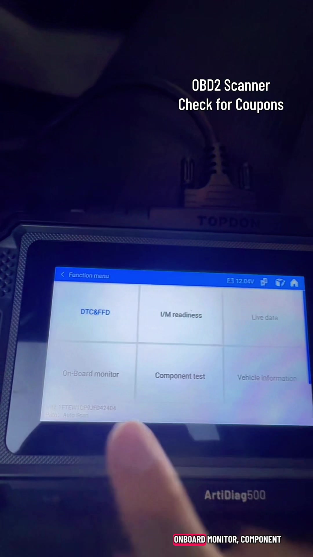 TikTok post by @amandemic1 for Topdonshop. Caption reads: This OBD2 Scanner from @Topdonshop is a definite....
