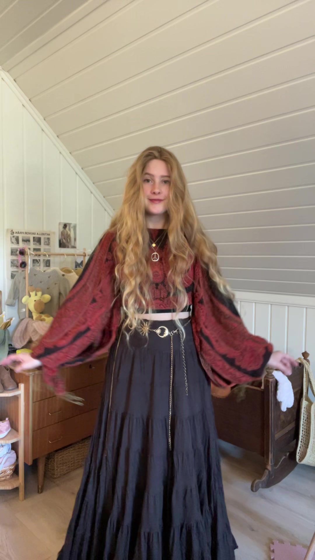 TikTok post by @stinasirena for Ethnasia Jewelry. Caption reads: [...] Shop  Golden earrings from @ethnasia jewelry....