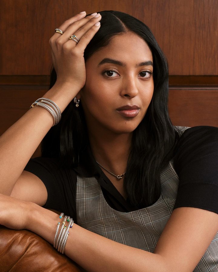 Instagram post by @nataliabryant for David Yurman. Caption reads: Glad to be a grad. 🎓Marking the moment....