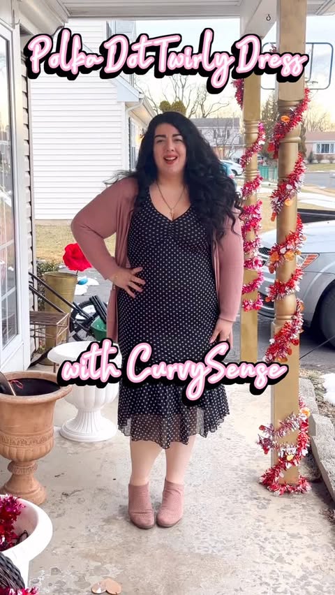 Instagram post by @principessagabriella for Curvy Sense. Caption reads: [...] this super cute polka dot dress from....