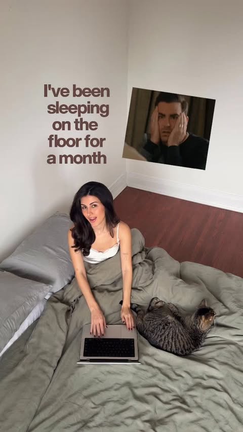 Instagram post by @arasteh for Cozey. Caption reads: [...] makeover and get off the floor 🫣 @cozey....