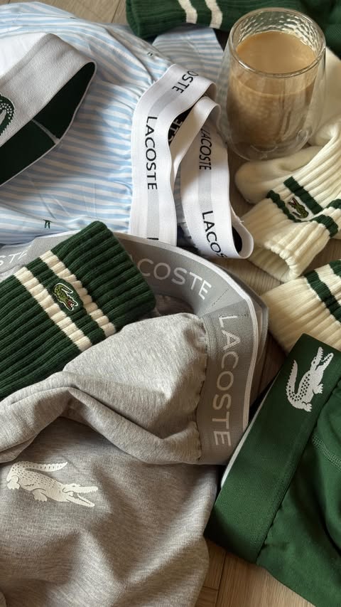 Instagram post by @nickhowardlanes for Lacoste. Caption reads: Take your lounging to the next level in Lacoste.....