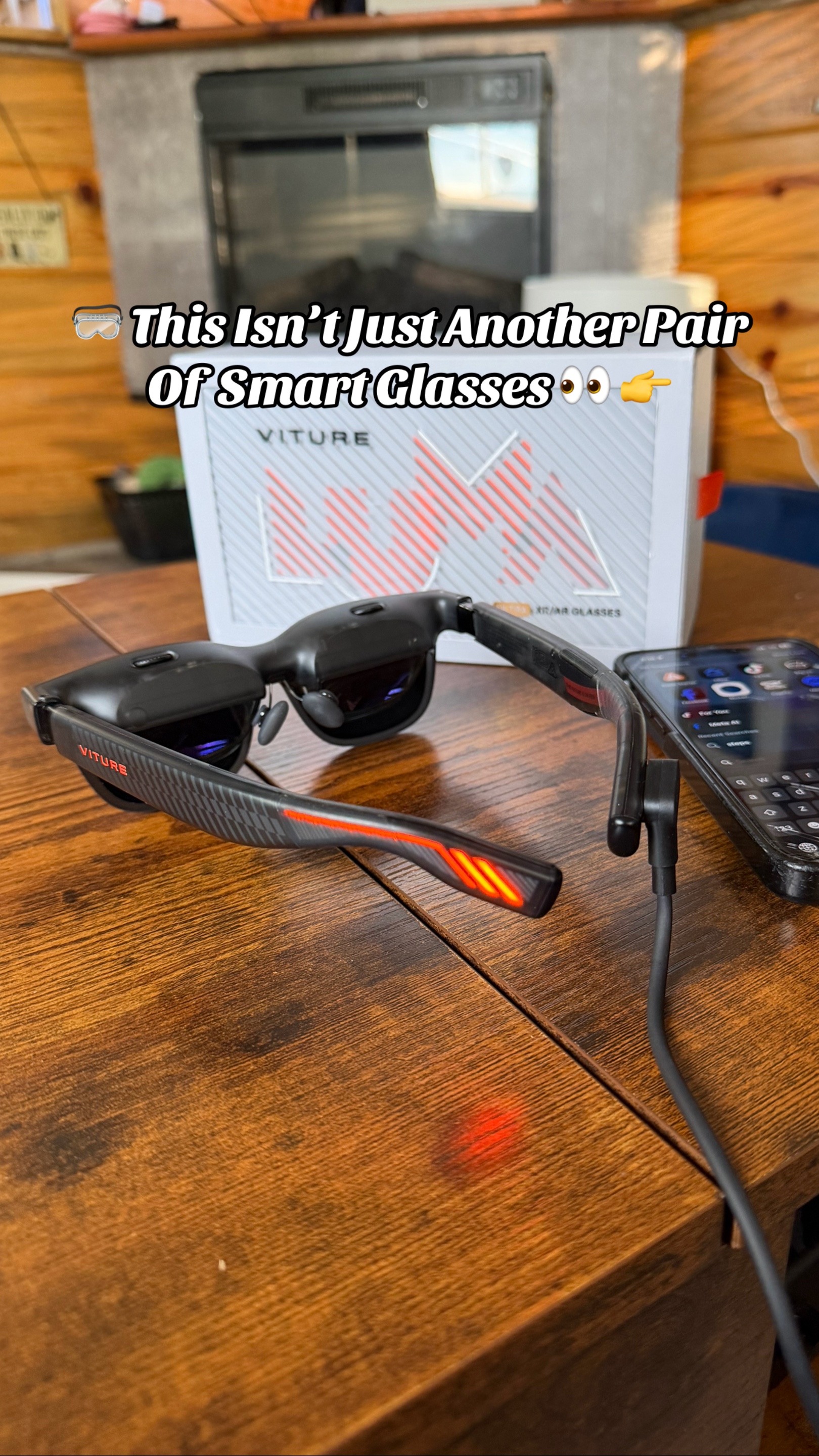 TikTok post by an influencer for Viture. Caption reads: [...] I've tried this year. The VITURE Luma Ultra....