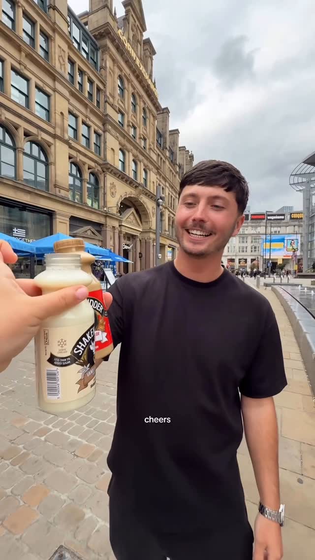 Instagram post by @nathanandgrace_ for Shaken Udder. Caption reads: AD It's restock day! 🥳🐮

Come with us to stock....