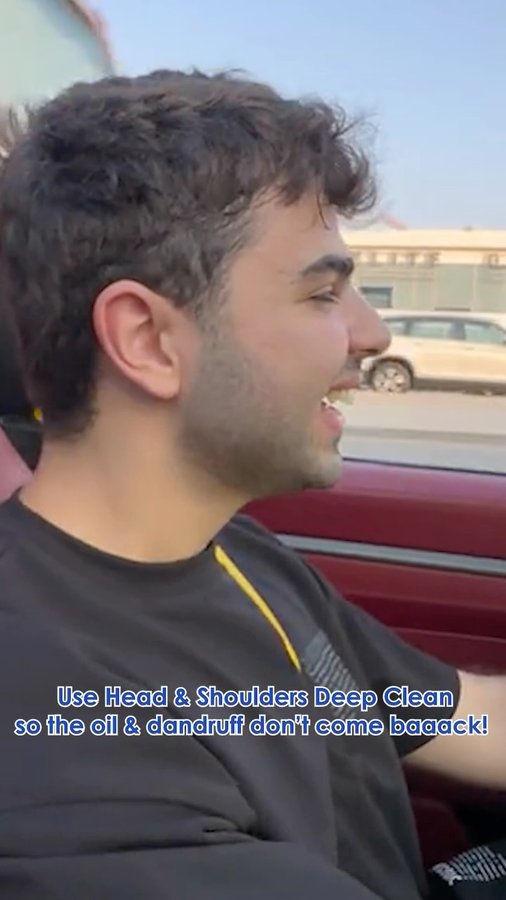 Instagram post by @ayman_yaman for Head & Shoulders Arabia. Caption reads: Oil and dandruff be gone with this new hair hack!....