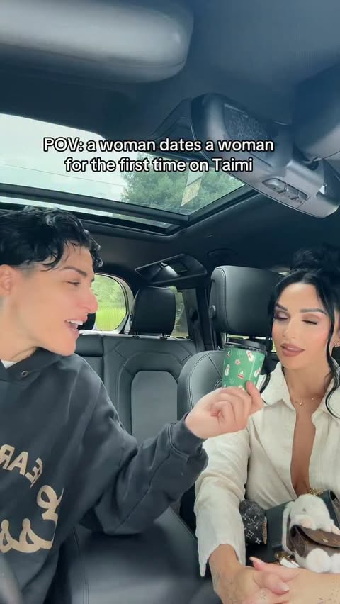 Instagram post by @ria_d3miri for Taimi. Caption reads: @taimiapp really said “you haven’t dated women....