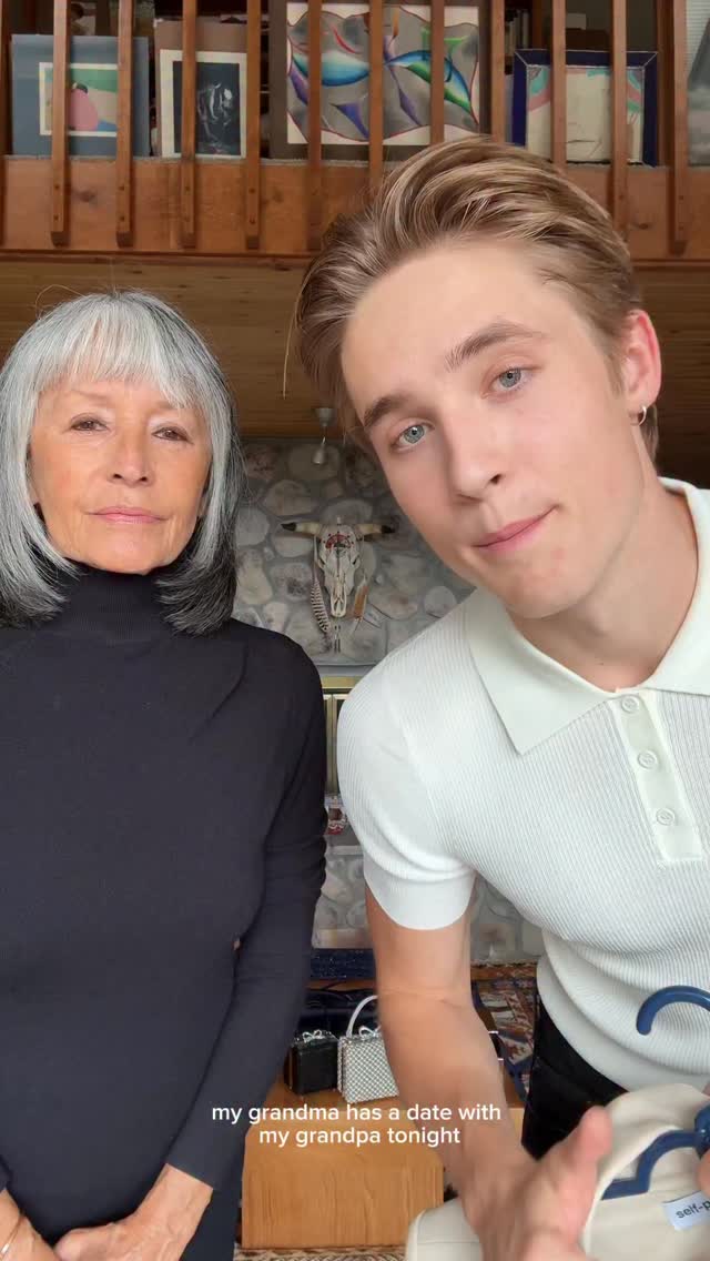 Instagram post by @olivermuhl for SELF-PORTRAIT. Caption reads: Grandma is a Diva ready for her date....