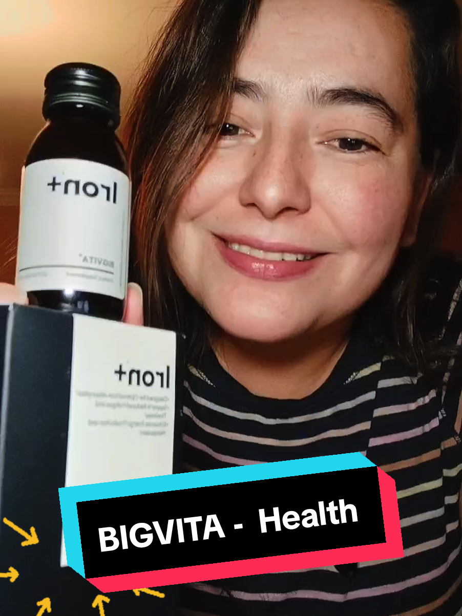 TikTok post by @sindyrivas18 for Bigvita. Caption reads: @BIGVITA - Health #iron #liquid #energy [...].