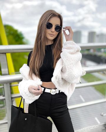 Instagram post by @aneeczixx for TIJN Eyewear. Caption reads: Jacket @nap_loungewear ▫️coupon ANETA25 (-25% +....