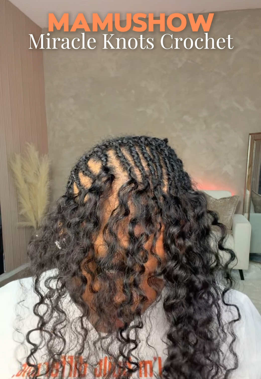 TikTok post by @stylisttraceyshenise for Mamushow Hair Store. Caption reads: Middle Part, No Leave-Out Crochet, No Gap method.....