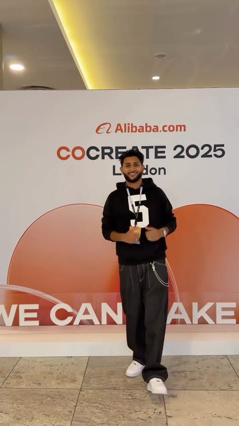 Instagram post by @ishanlad for Alibaba.com. Caption reads: Come with me to @alibaba.com_official CoCreate....