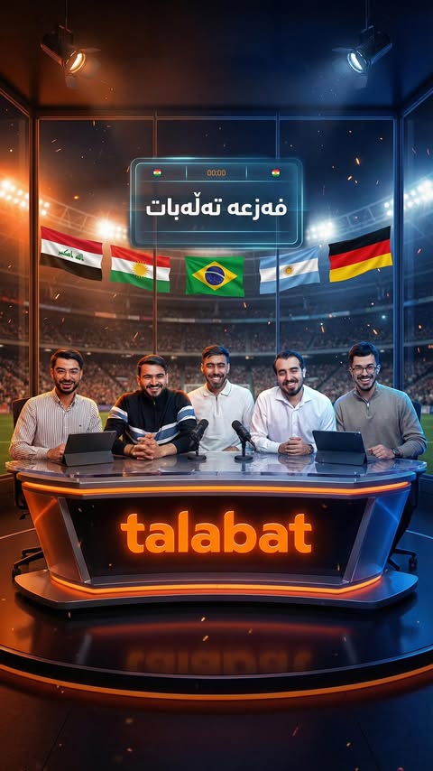 Instagram post by @diwaxanpodcast for talabat. Caption reads: ⁨	⁨	لەگەڵ شێرەکان کردمانە کێبڕکێ!🔥

کاك محەمەد بە....