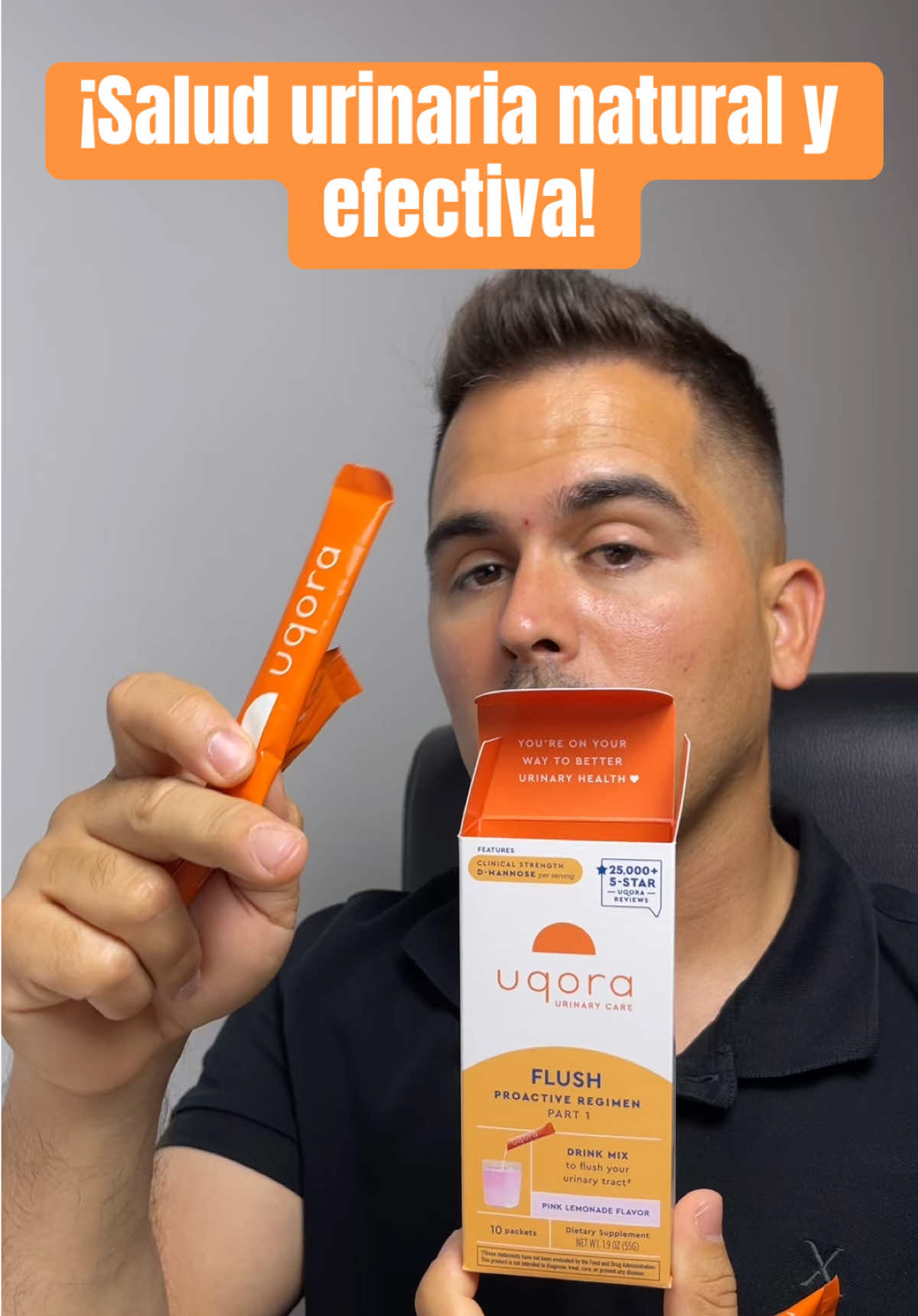 TikTok post by @andandoconalejandroshop for Uqora. Caption reads: Uqora Flush - ¡Apoya la salud del tracto [...].