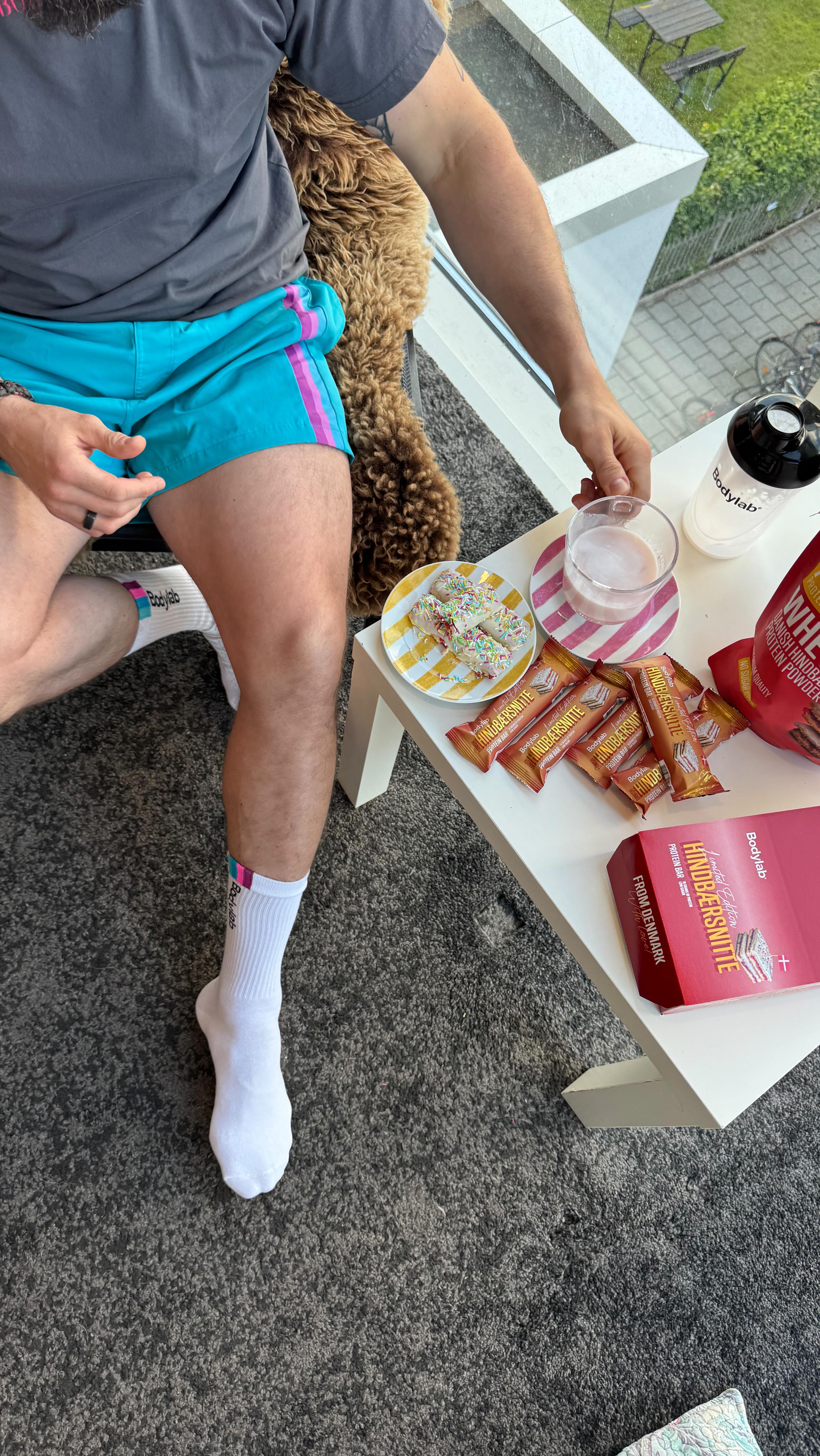 Instagram post by @dalbymma for Bodylab. Caption reads: Even an Athletes deserves their treat – test the....