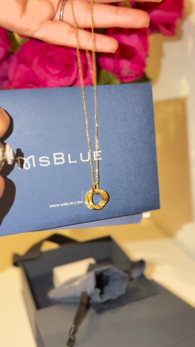 Instagram post by @sema_nur_atlas for MSBLUE. Caption reads: [...] is more 🤍 Promo code : sema15 💍 🔗 💙....