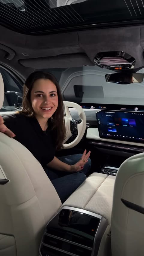 Instagram post by @kalinabenhamou for BMW. Caption reads: Meet the new @bmw 7 series ✨ From the glowing....
