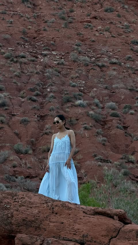 Instagram post by @aimeesong for NET-A-PORTER. Caption reads: [...] wore on vacation. Thank goodness for....