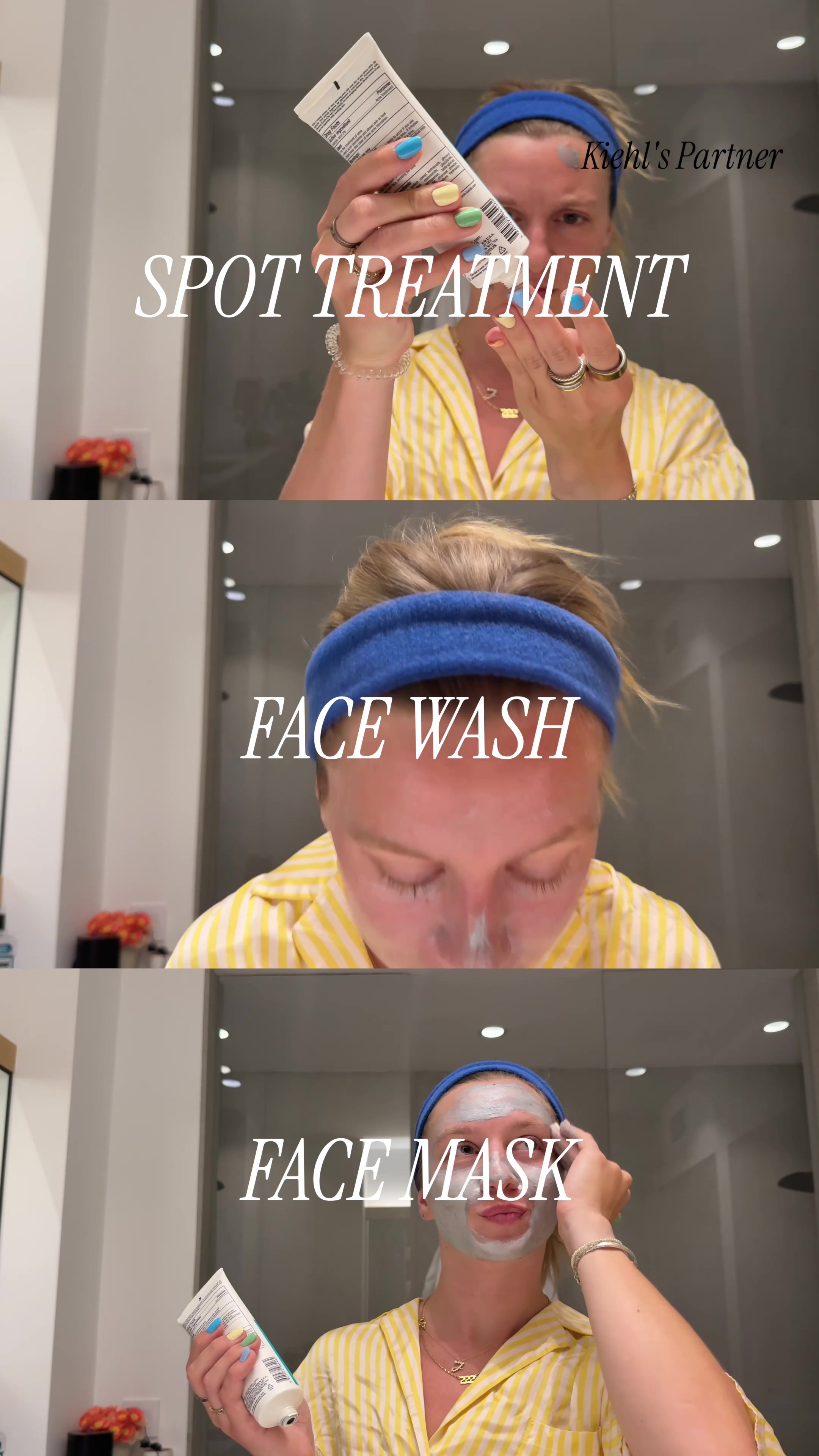 TikTok post by @annaxsitar for Kiehl's. Caption reads: a gal of many talents has to have a skincare....