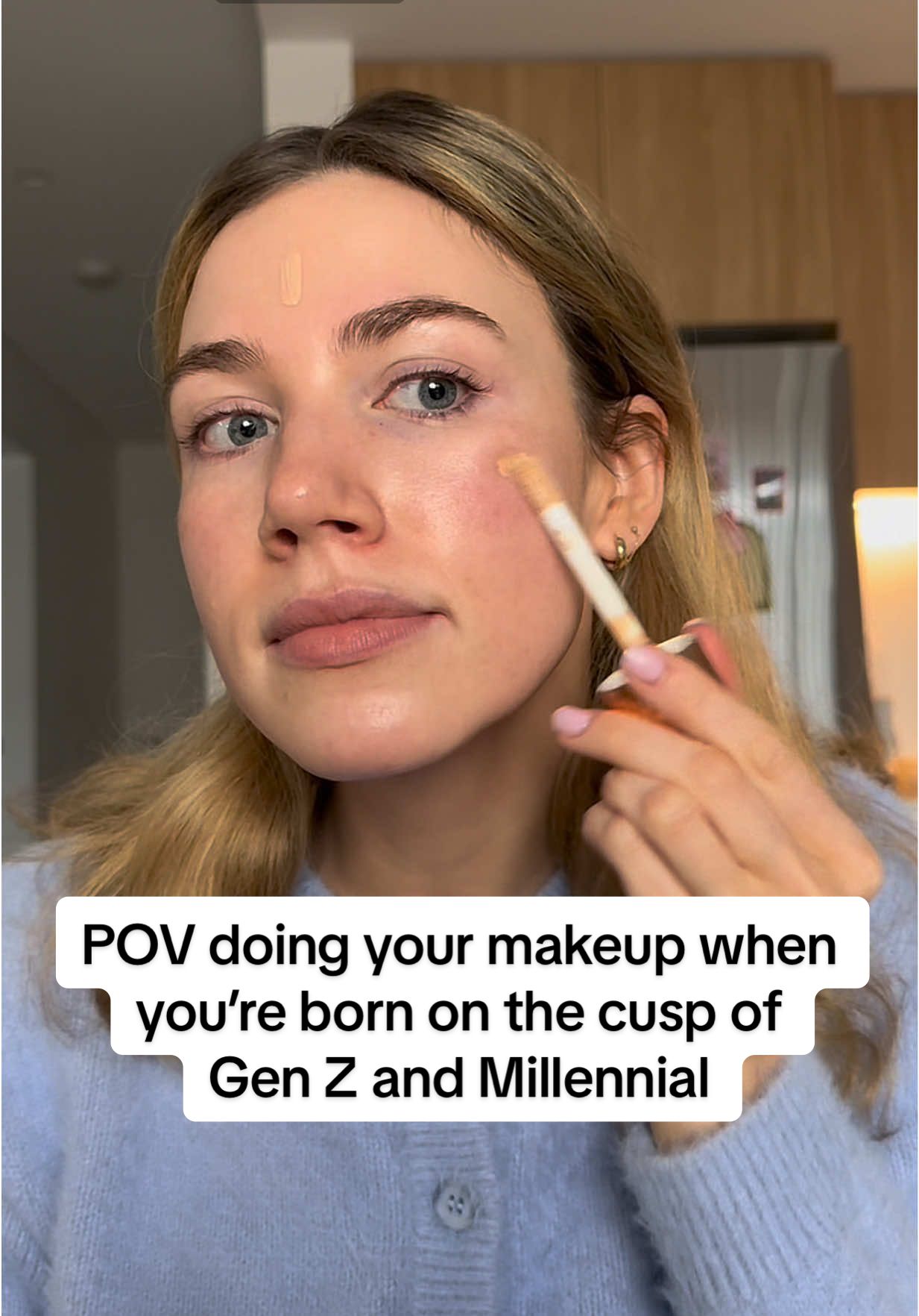 TikTok post by @tillyoddyblack for MCoBeauty. Caption reads: Just blend the neck!! @MCoBeauty #makeup....