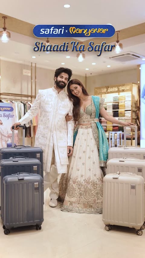 Instagram post by @whokunalthakur for Manyavar. Caption reads: [...] your outfit deserve to arrive in style!....