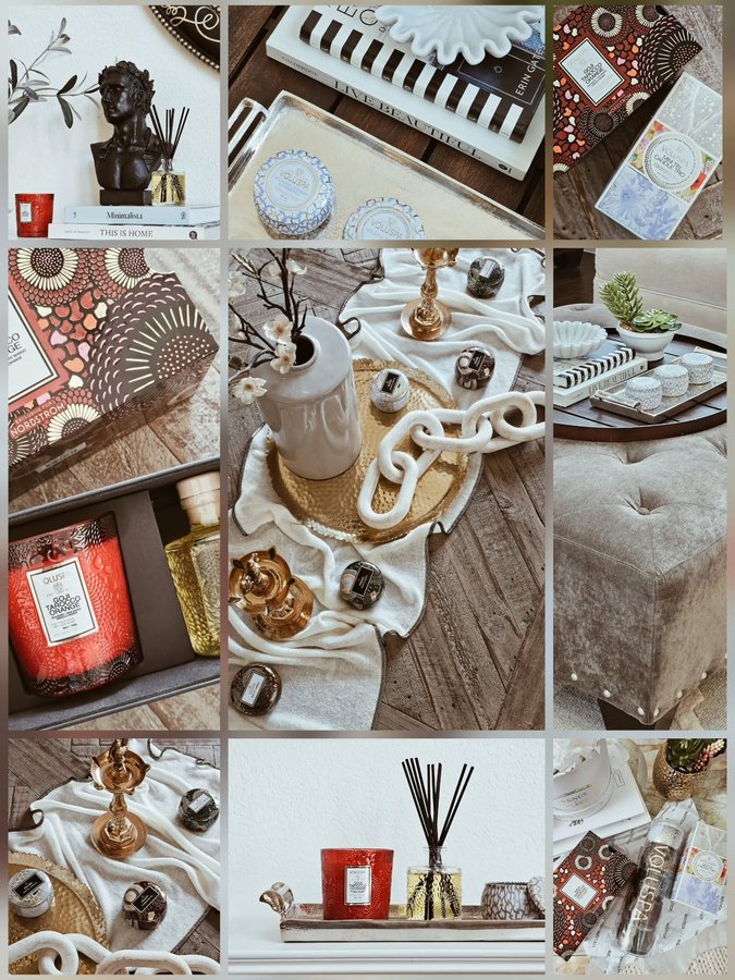 Instagram post by @avanifashionbeautydecor for Voluspa. Caption reads: Brightening up my home with Voluspa....