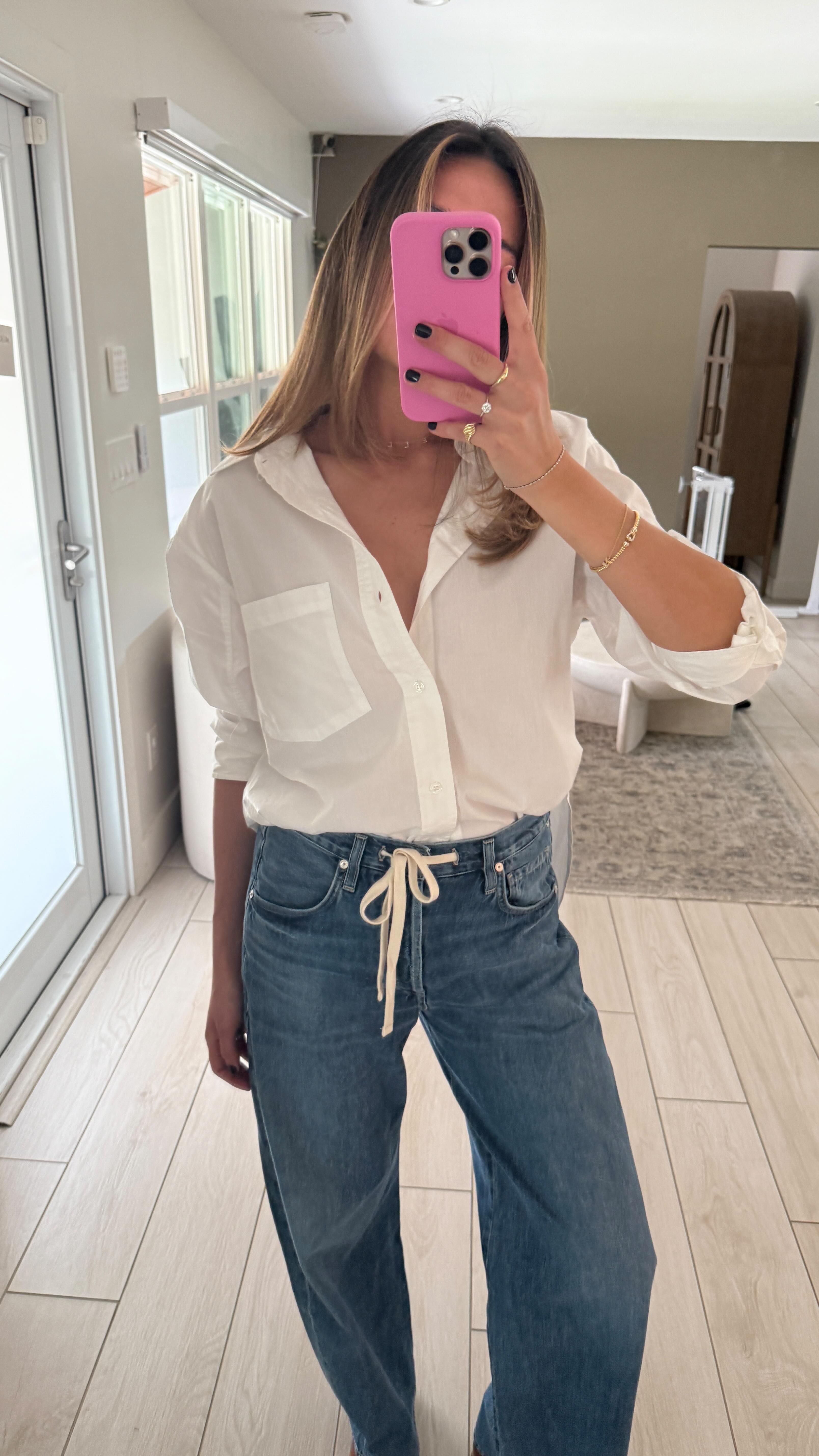 Instagram post by @rachelove for Saks Fifth Avenue. Caption reads: What to wear this week! @saks has the best basics....