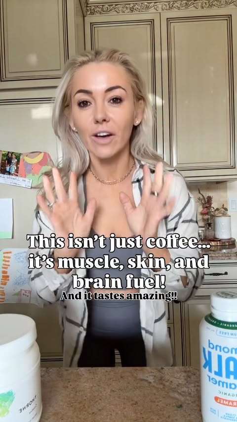 Instagram post by @katb_fit for Thorne. Caption reads: [...] coffee essentials! If you want 10% off....