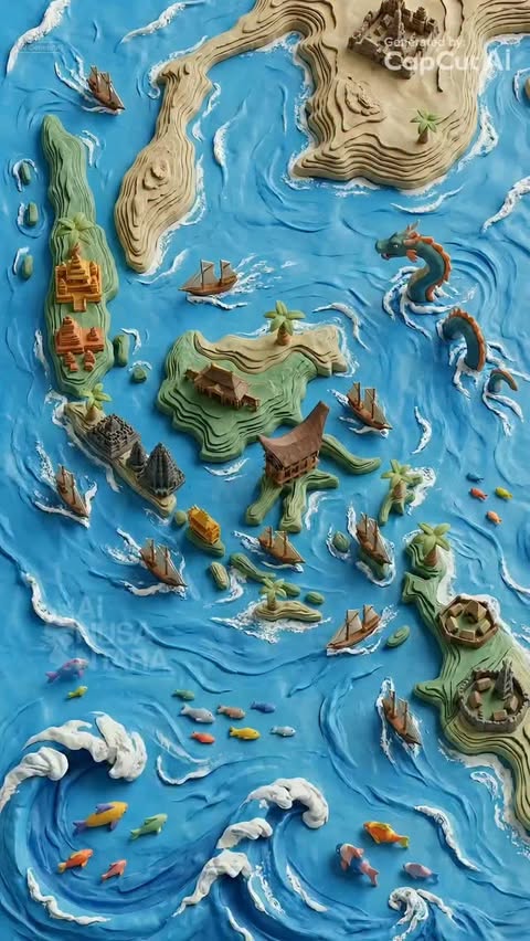 Instagram post by @ainusantara for CapCut. Caption reads: 1000 tahun era kerajaan nusantara dalam 1....