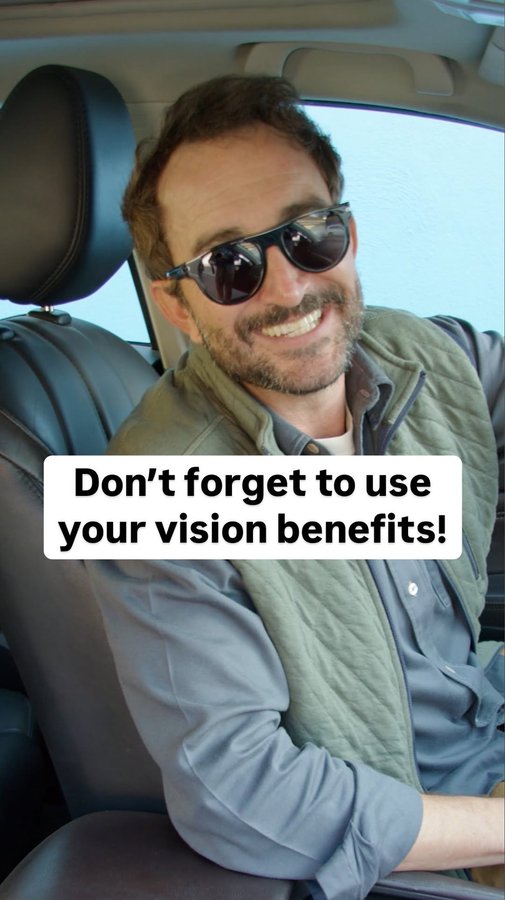 Instagram post by @claytonfarris for Visionworks. Caption reads: Don’t forget to use your vision benefits and FSA....