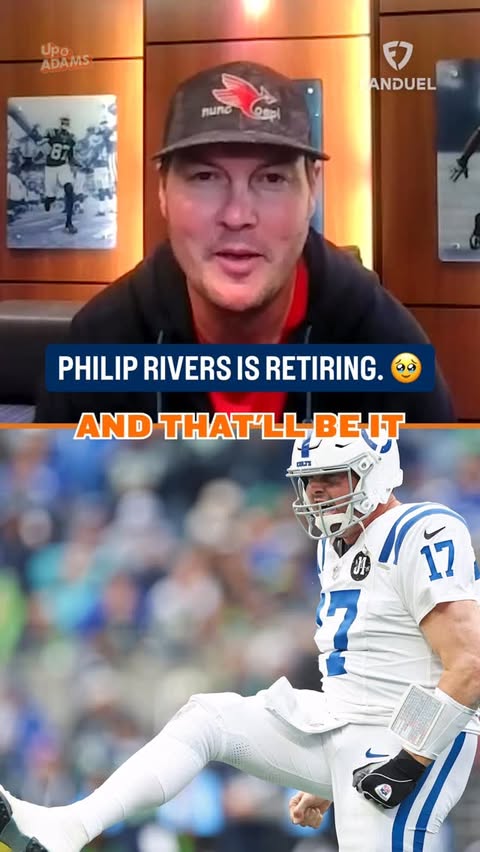 Instagram post by @heykayadams for FanDuel. Caption reads: Philip Rivers is retiring….