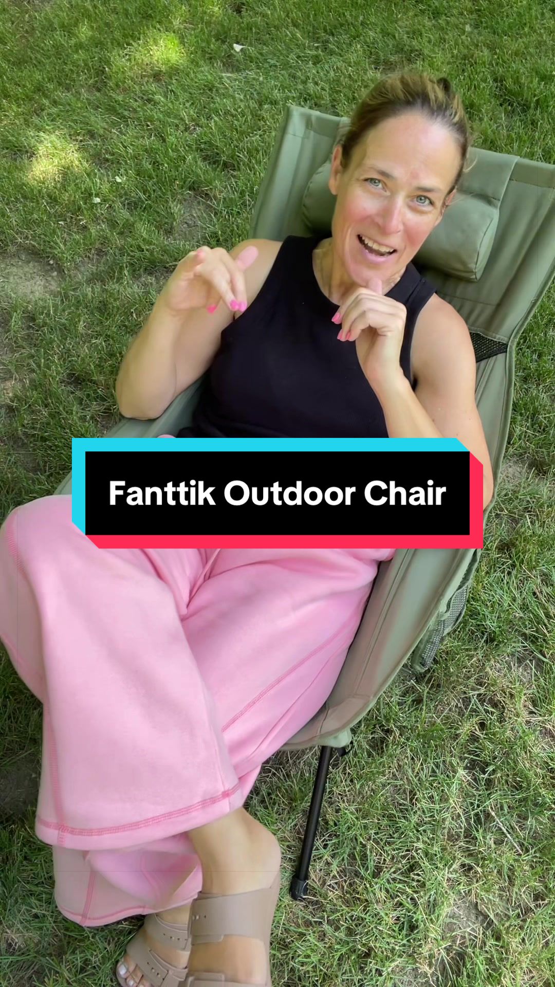 TikTok post by @jojo_creations for Fanttik. Caption reads: [...] #Seating #Camping #SportsChair #Fanttik....