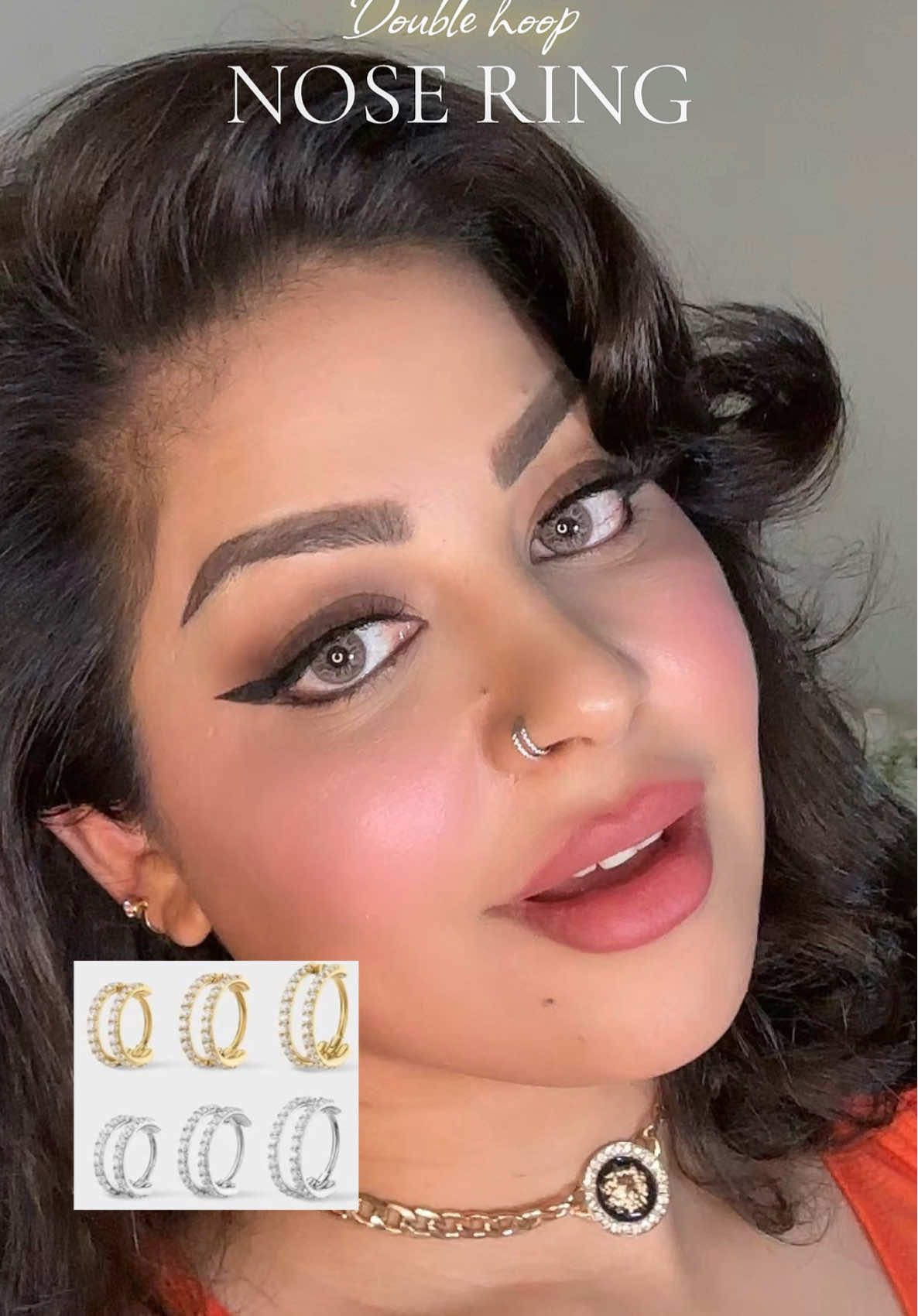 TikTok post by @reshma_glow for Oufer Body Jewelry. Caption reads: I love nose piercings and I’m in 😍 with this....