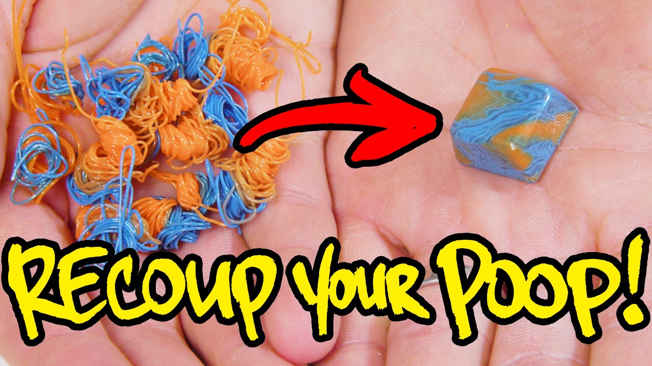 YouTube post by @ZackFreedman for Thingiverse. Caption reads: Turn 3D Printing Waste into FREE PROJECTS!.