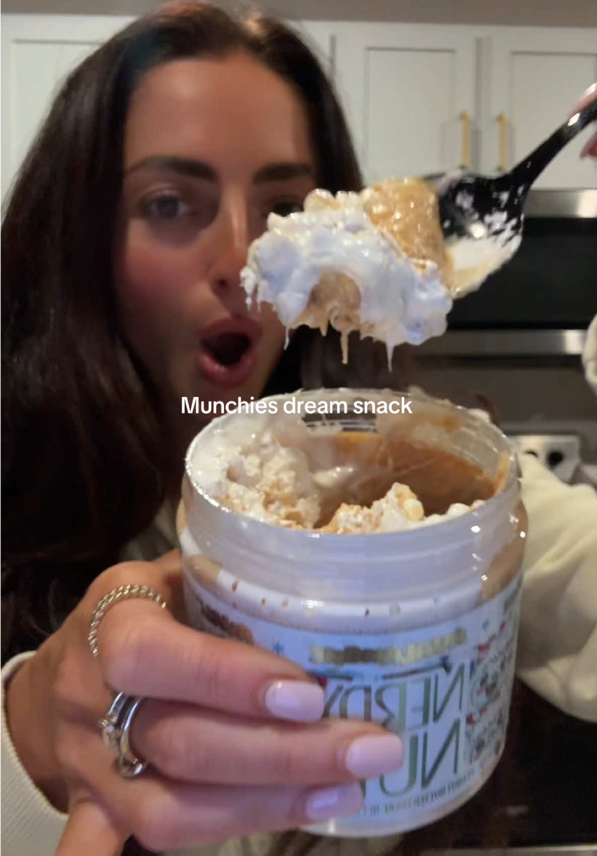 TikTok post by @sabinagilman1998 for Nerdy Nuts. Caption reads: @Nerdy Nuts Shop where have u been all my life !?....