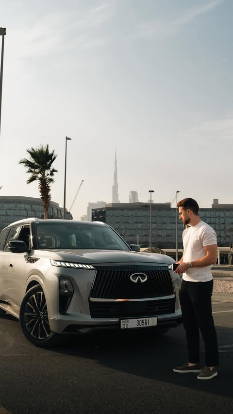 Instagram post by @carsbyrami for INFINITI. Caption reads: Thoughts on the latest QX80? #infiniti #qx80 #ad....