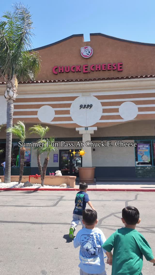 Instagram post by @preciadofamily_ for Chuck E. Cheese. Caption reads: Keeping my boys busy all summer long @chuckecheese....