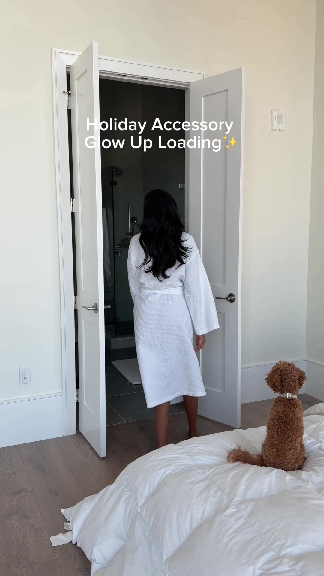 TikTok post by @simonealyssa for Nordstrom Rack. Caption reads: holiday glow up with @Nordstrom Rack....