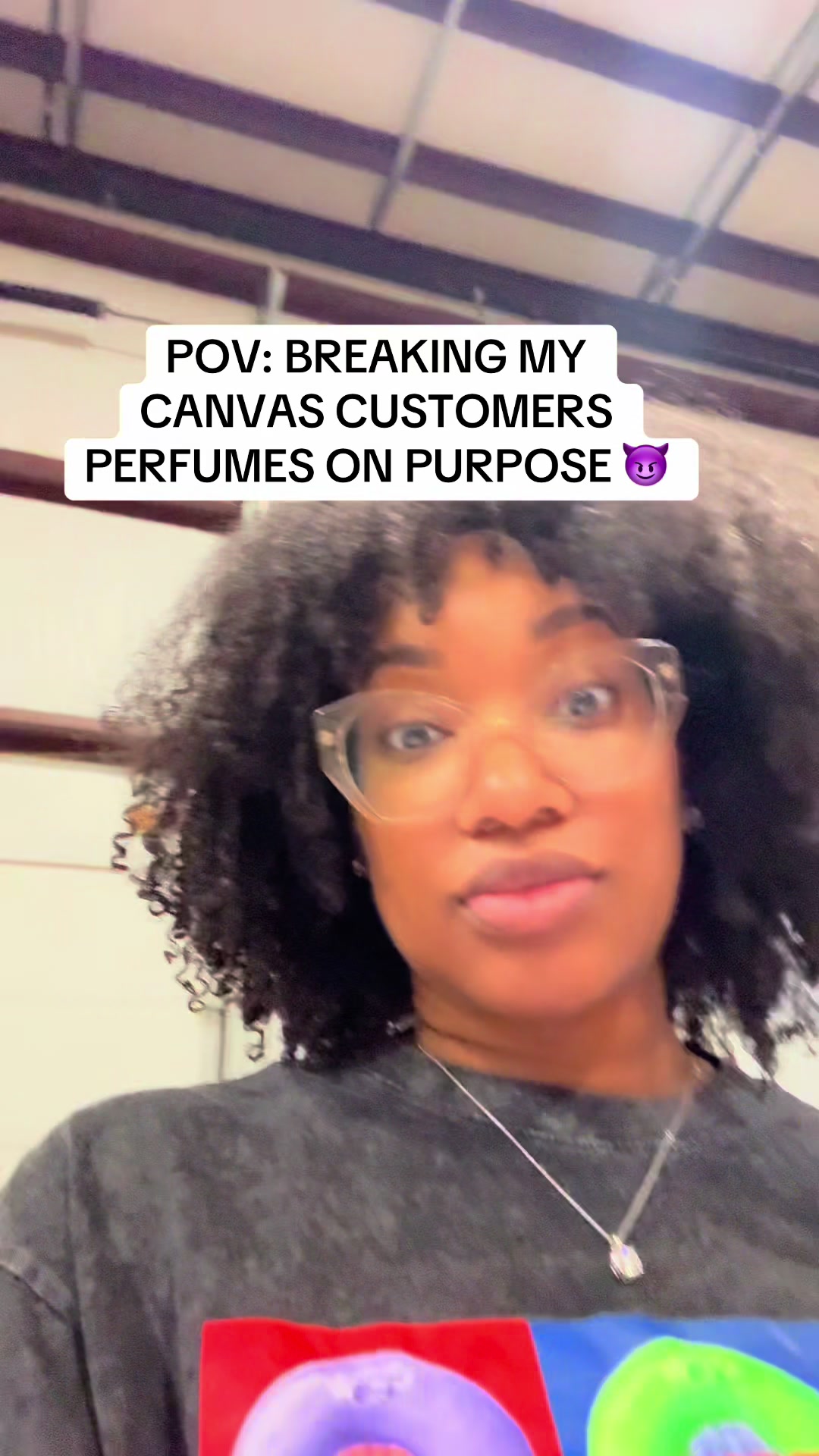 TikTok post by @iamstormisteele for Canvas Beauty Brand. Caption reads: Of course we break the CANVAS eau de parfums....