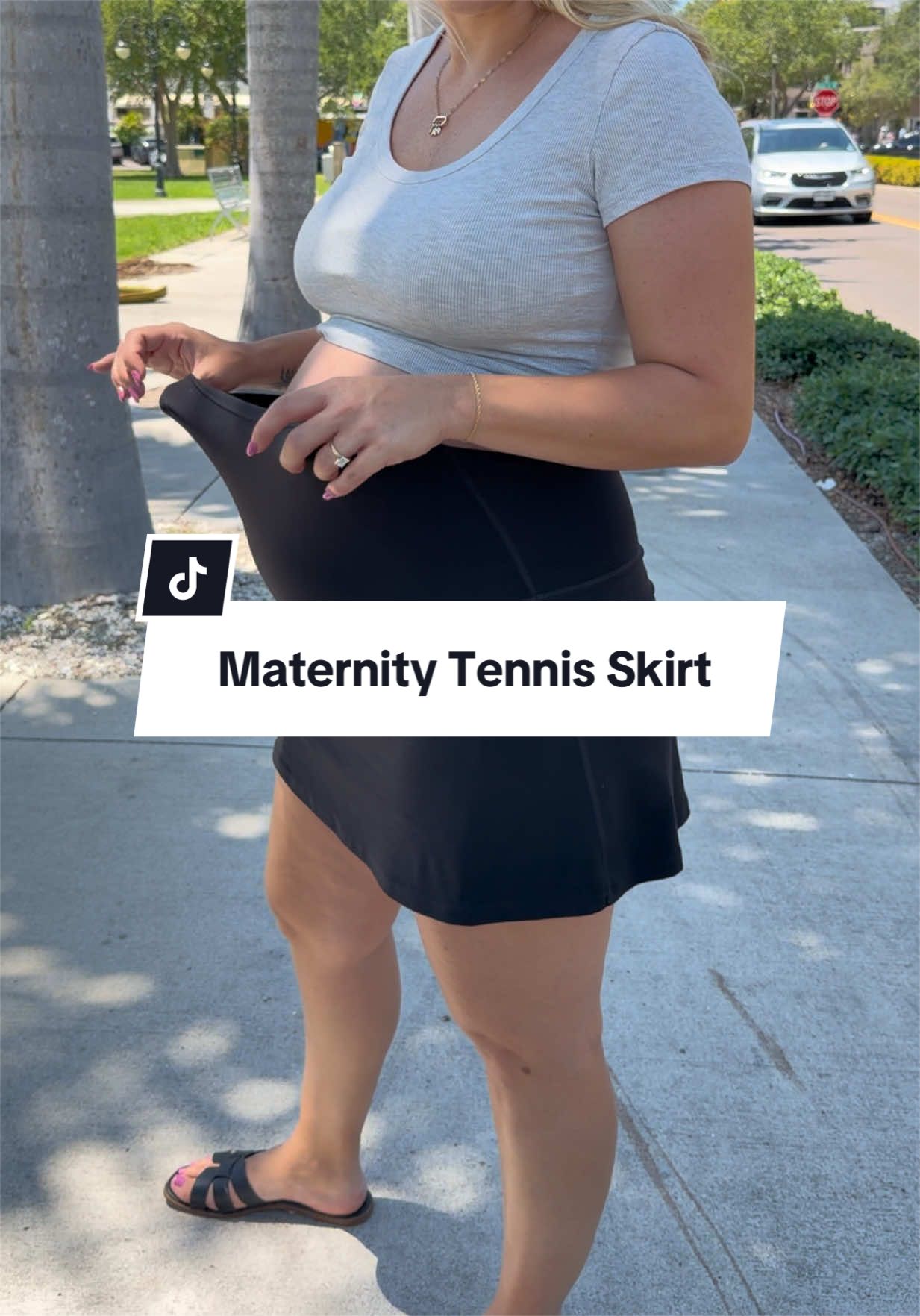 TikTok post by @reallaurakay for G4Free. Caption reads: [...] #maternitymusthaves #maternityclothes....