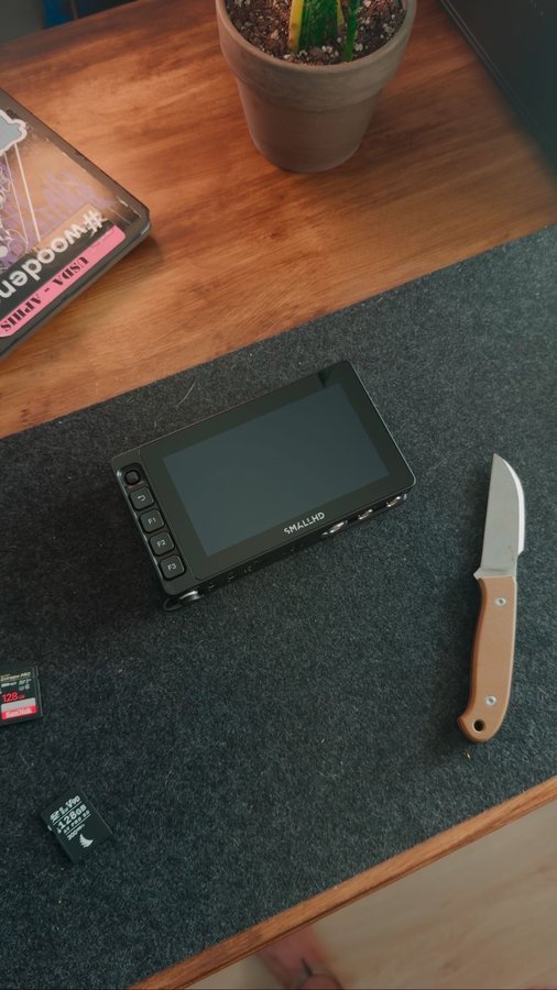 Instagram post by @filmmakinggears for SmallHD. Caption reads: Stoked to have finally upgraded my on camera....