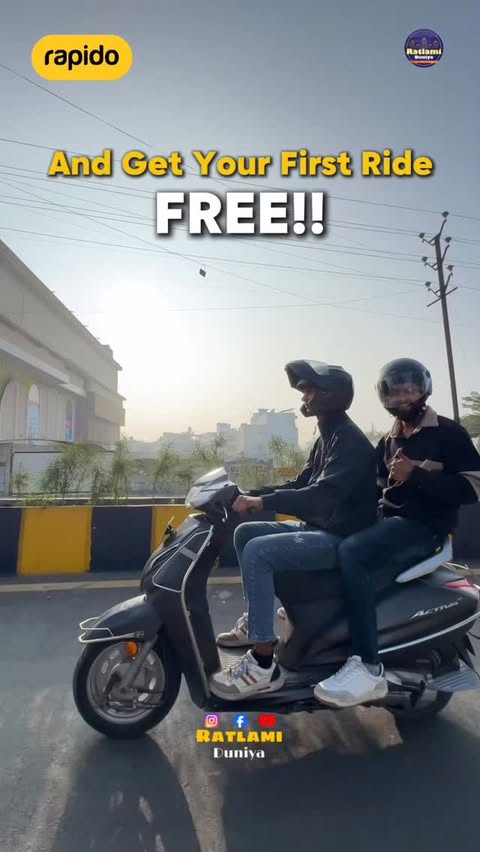 Instagram post by @ratlamiduniyaofficial for Rapido. Caption reads: [...] और भी आसान और तेज़!

📲 Download the Rapido....