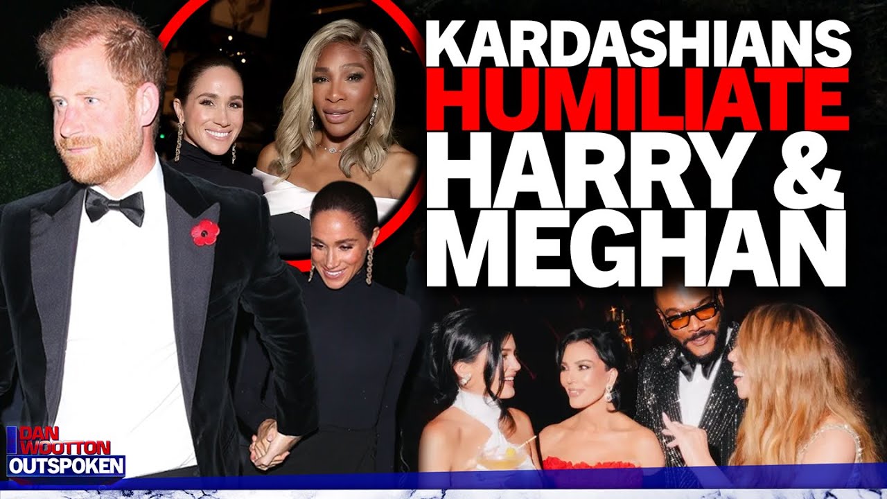 YouTube post by @danwoottonoutspoken for OneSkin. Caption reads: "Ultimate shame" Meghan Markle & Prince Harry....