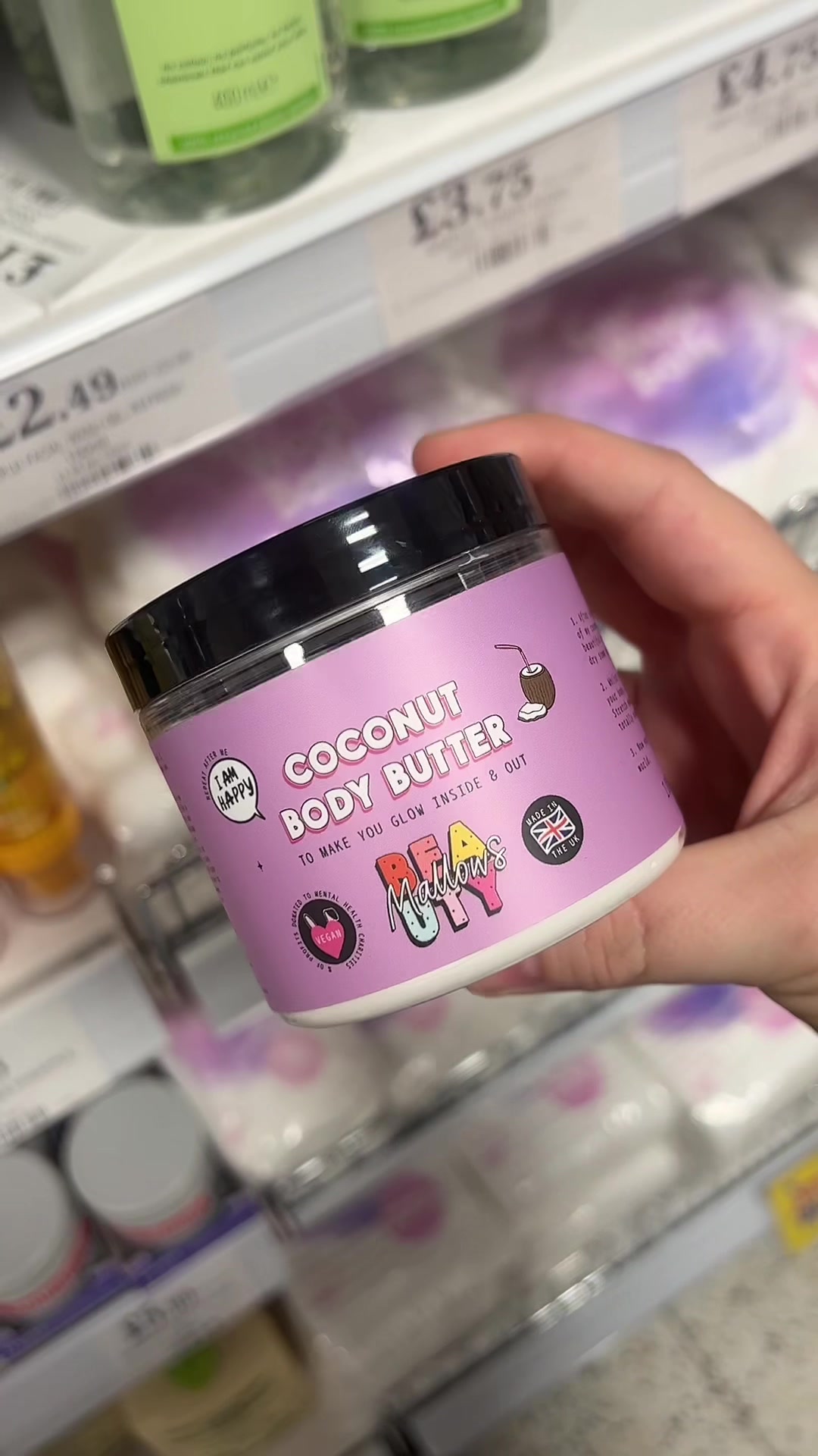 TikTok post by @livmchughh for mallowsbeauty. Caption reads: @mallowsbeauty now stocked in home bargains 😍✨....
